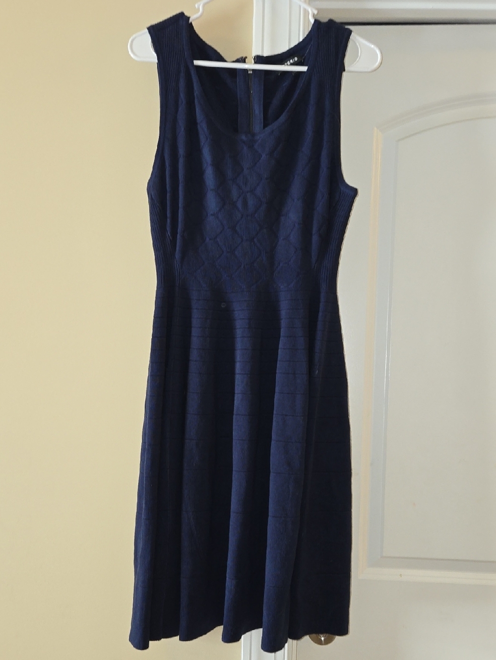torrid Navy Textured Sleeveless Fit & Flare Midi Dress